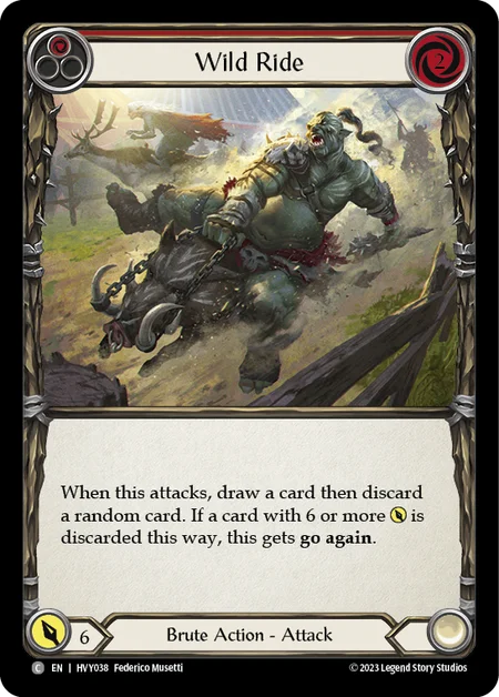 (HVY038) Flesh & Blood TCG Heavy Hitters Single: Wild Ride (Red) (Regular)  Common