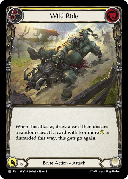 (HVY039) Flesh & Blood TCG Heavy Hitters Single: Wild Ride (Yellow) (Regular)  Common