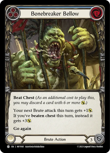 (HVY043) Flesh & Blood TCG Heavy Hitters Single: Bonebreaker Bellow (Blue) (Regular)  Common