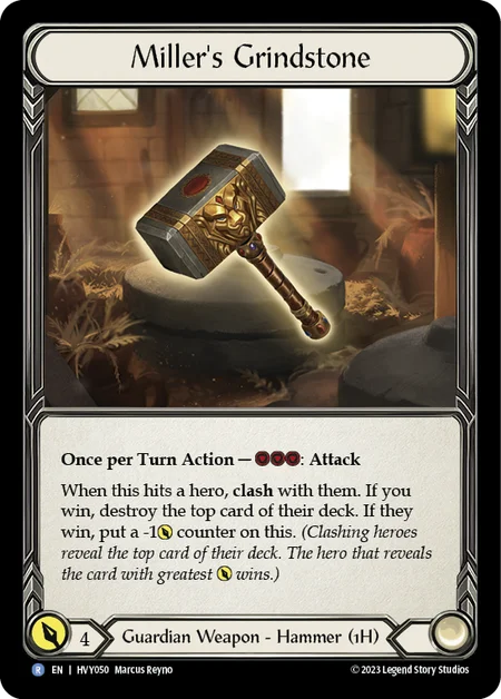 (HVY050) Flesh & Blood TCG Heavy Hitters Single: Miller's Grindstone (Regular)  Rare