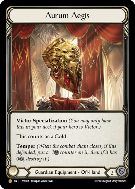 (HVY051) Flesh & Blood TCG Heavy Hitters Single: Aurum Aegis (Cold Foil)  Legendary