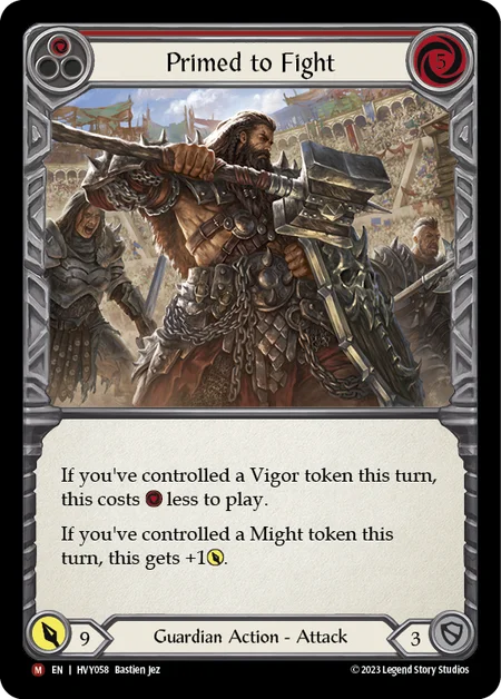 (HVY058) Flesh & Blood TCG Heavy Hitters Single: Primed to Fight (Rainbow Foil)  Majestic