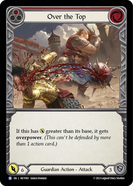 (HVY065) Flesh & Blood TCG Heavy Hitters Single: Over the Top (Red) (Rainbow Foil)  Rare