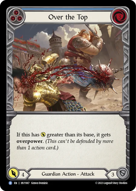 (HVY067) Flesh & Blood TCG Heavy Hitters Single: Over the Top (Blue) (Rainbow Foil)  Rare