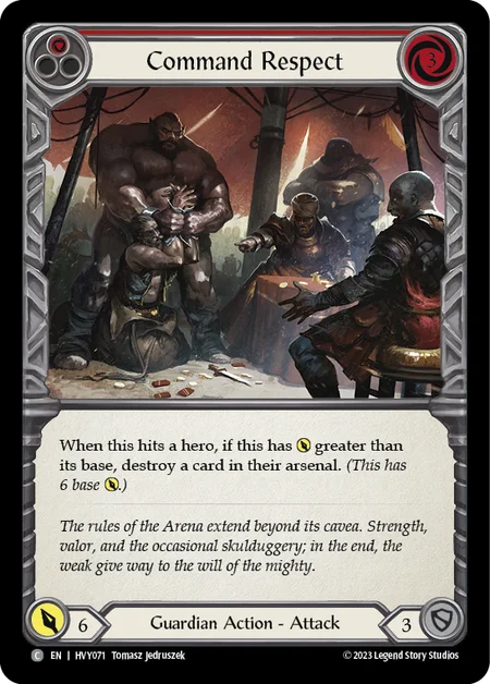 (HVY071) Flesh & Blood TCG Heavy Hitters Single: Command Respect (Red) (Regular)  Common