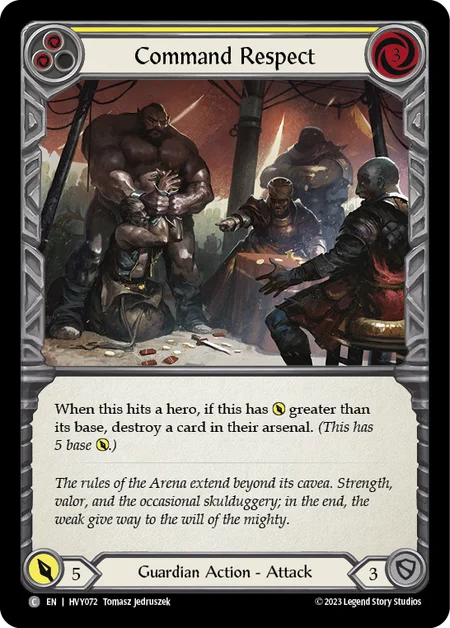 (HVY072) Flesh & Blood TCG Heavy Hitters Single: Command Respect (Yellow) (Regular)  Common