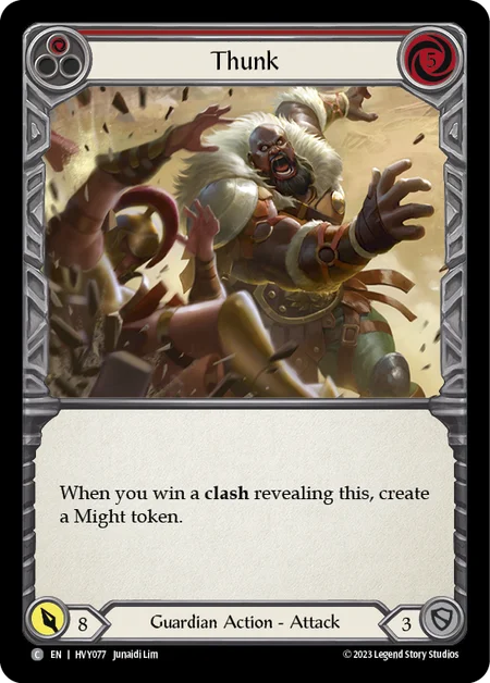 (HVY077) Flesh & Blood TCG Heavy Hitters Single: Thunk (Red) (Rainbow Foil)  Common