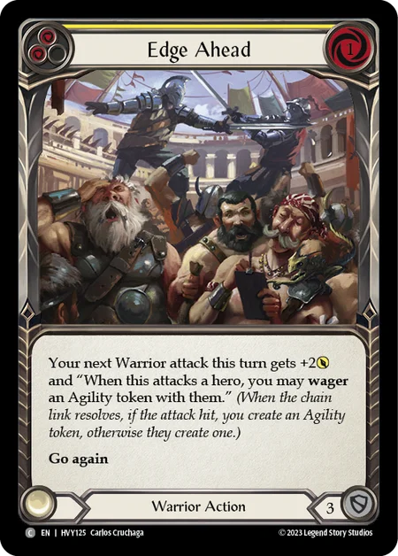 (HVY125) Flesh & Blood TCG Heavy Hitters Single: Edge Ahead (Yellow) (Regular)  Common