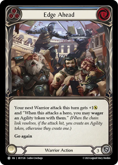 (HVY126) Flesh & Blood TCG Heavy Hitters Single: Edge Ahead (Blue) (Regular)  Common