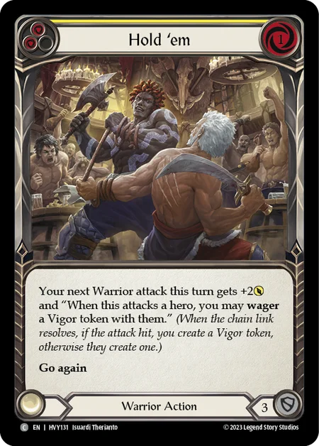 (HVY131) Flesh & Blood TCG Heavy Hitters Single: Hold 'em (Yelllow) (Regular)  Common