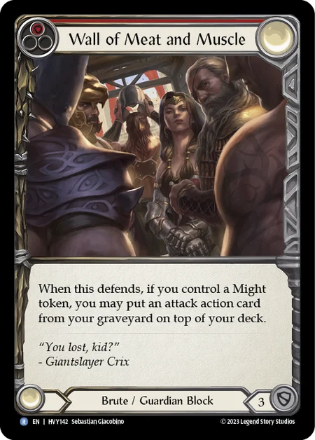 (HVY142) Flesh & Blood TCG Heavy Hitters Single: Wall of Meat and Muscle (Regular)  Rare