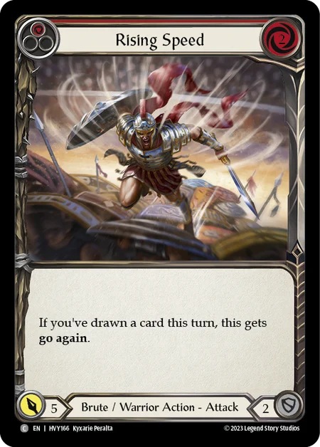 (HVY166) Flesh & Blood TCG Heavy Hitters Single: Rising Speed (Red) (Rainbow Foil)  Common