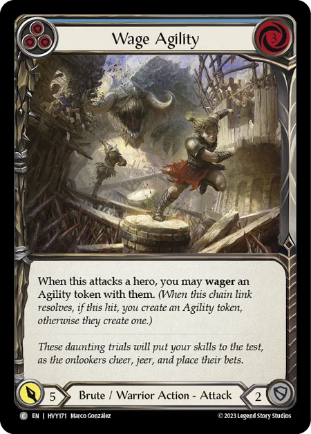 (HVY171) Flesh & Blood TCG Heavy Hitters Single: Wage Agility (Blue) (Rainbow Foil)  Common