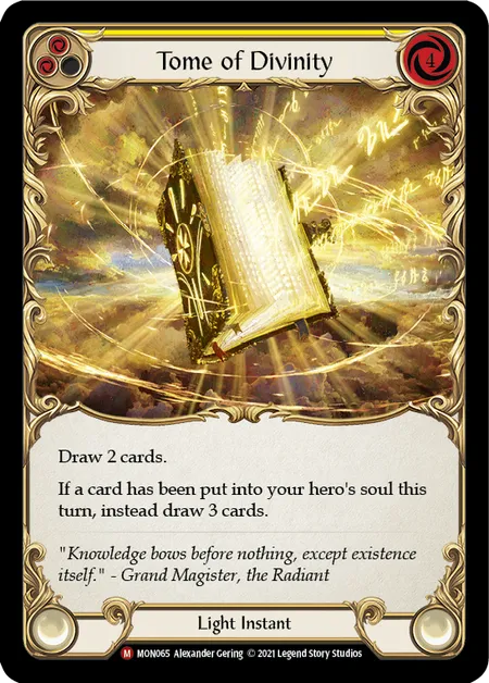 (MON065) Flesh & Blood TCG Monarch - First Single: Tome of Divinity (Rainbow Foil)  Majestic