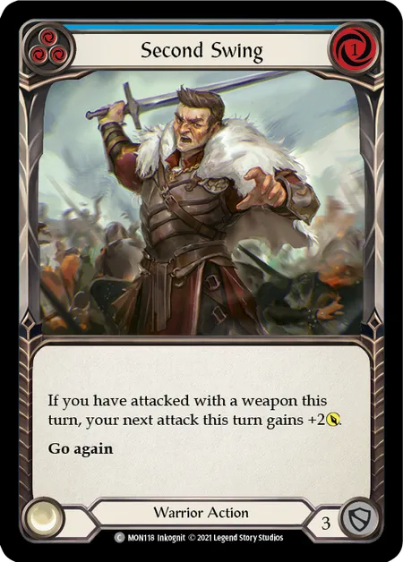 (MON118) Flesh & Blood TCG Monarch - First Single: Second Swing (Blue) (Rainbow Foil)  Common