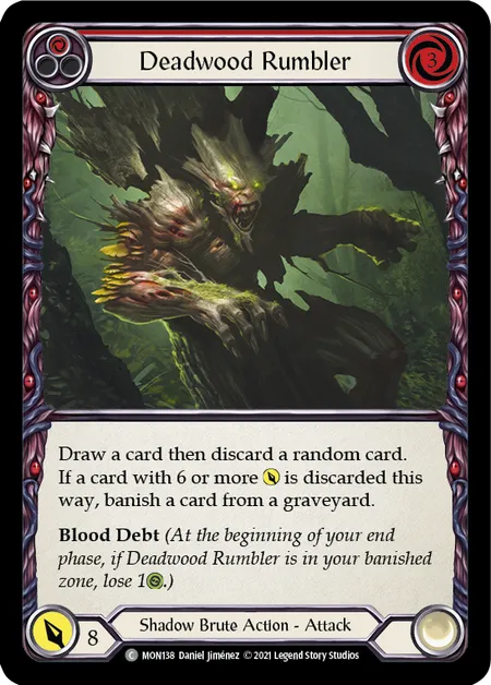 (MON138) Flesh & Blood TCG Monarch - First Single: Deadwood Rumbler (Red) (Regular)  Common