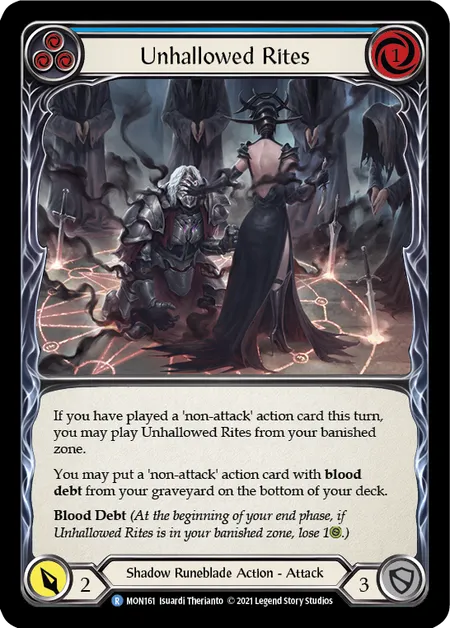 (MON161) Flesh & Blood TCG Monarch - First Single: Unhallowed Rites (Blue) (Rainbow Foil)  Rare