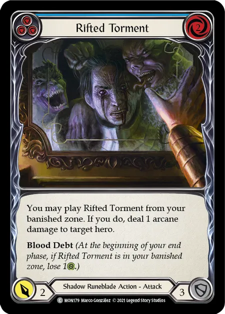 (MON179) Flesh & Blood TCG Monarch - First Single: Rifted Torment (Blue) (Regular)  Common