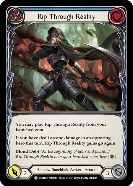 (MON182) Flesh & Blood TCG Monarch - First Single: Rip Through Reality (Blue) (Rainbow Foil)  Common