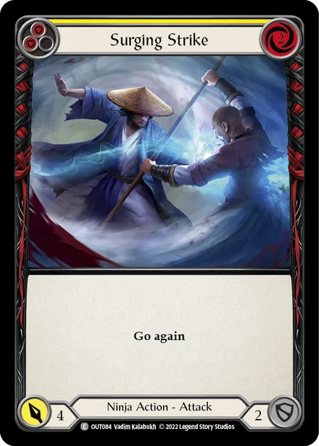 (OUT084) Flesh & Blood TCG Outsiders Single: Surging Strike (Yellow) (Regular)  Common