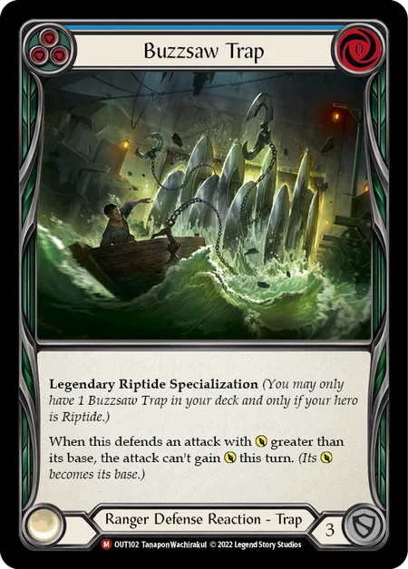 (OUT102) Flesh & Blood TCG Outsiders Single: Buzzsaw Trap (Rainbow Foil)  Majestic