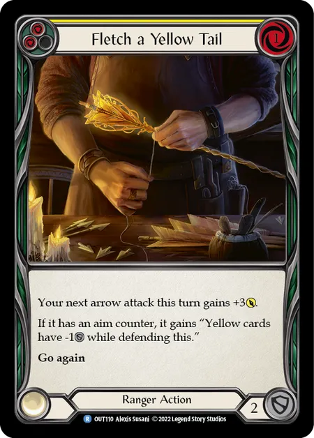 (OUT110) Flesh & Blood TCG Outsiders Single: Fletch a Yellow Tail (Regular)  Rare