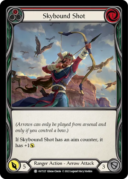 (OUT127) Flesh & Blood TCG Outsiders Single: Skybound Shot (Red) (Rainbow Foil)  Common