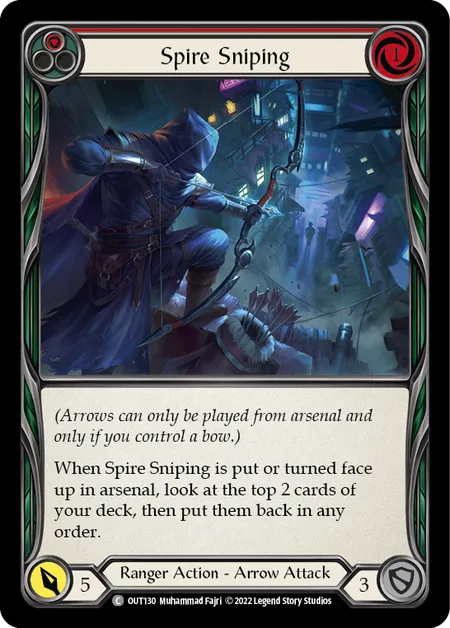(OUT130) Flesh & Blood TCG Outsiders Single: Spire Sniping (Red) (Regular)  Common