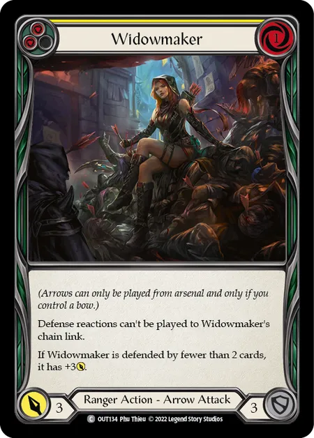(OUT134) Flesh & Blood TCG Outsiders Single: Widowmaker (Yellow) (Regular)  Common