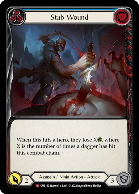 (OUT142) Flesh & Blood TCG Outsiders Single: Stab Wound (Regular)  Majestic