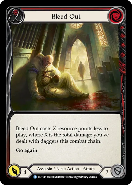 (OUT145) Flesh & Blood TCG Outsiders Single: Bleed Out (Red) (Regular)  Rare