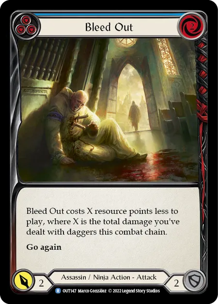 (OUT147) Flesh & Blood TCG Outsiders Single: Bleed Out (Blue) (Regular)  Rare