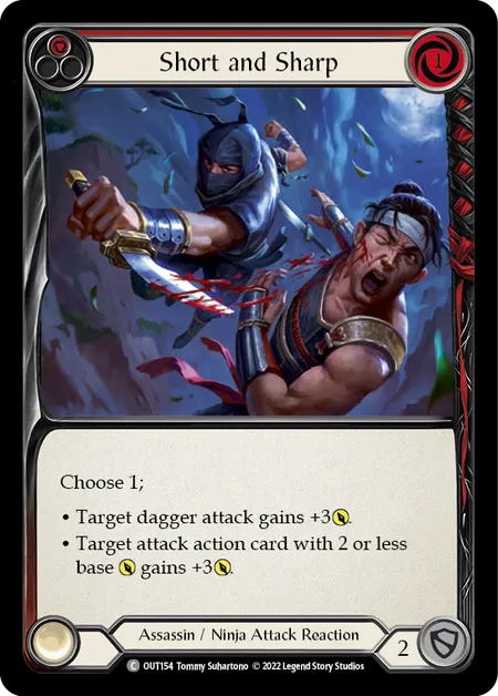 (OUT154) Flesh & Blood TCG Outsiders Single: Short and Sharp (Red) (Regular)  Common