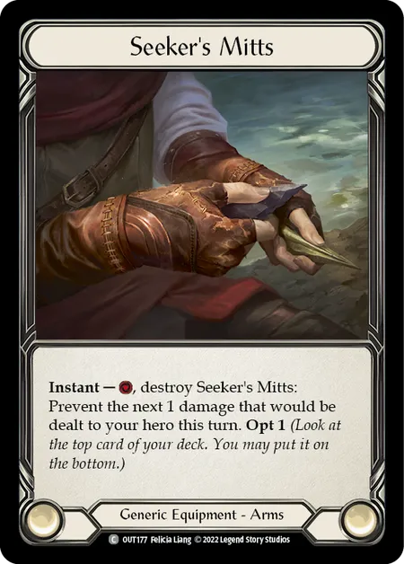 (OUT177) Flesh & Blood TCG Outsiders Single: Seeker's Mitts (Regular)  Common