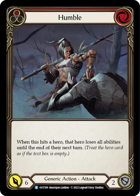 (OUT189) Flesh & Blood TCG Outsiders Single: Humble (Red) (Regular)  Rare