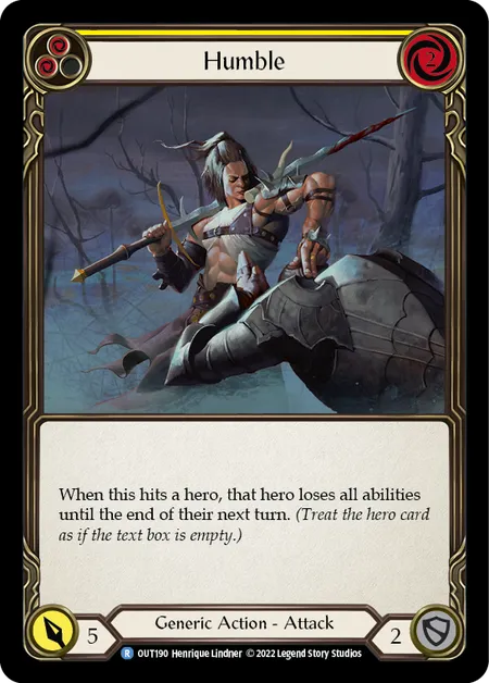 (OUT190) Flesh & Blood TCG Outsiders Single: Humble (Yellow) (Rainbow Foil)  Rare
