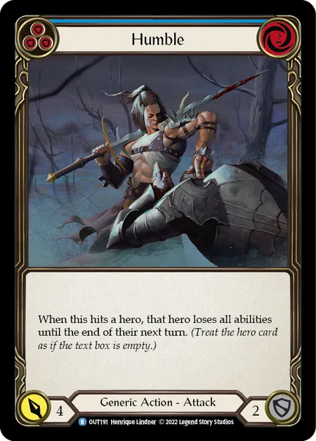 (OUT191) Flesh & Blood TCG Outsiders Single: Humble (Blue) (Rainbow Foil)  Rare