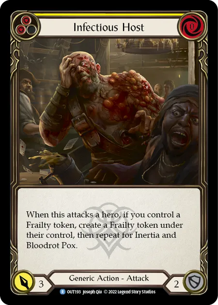 (OUT193) Flesh & Blood TCG Outsiders Single: Infectious Host (Yellow) (Rainbow Foil)  Rare