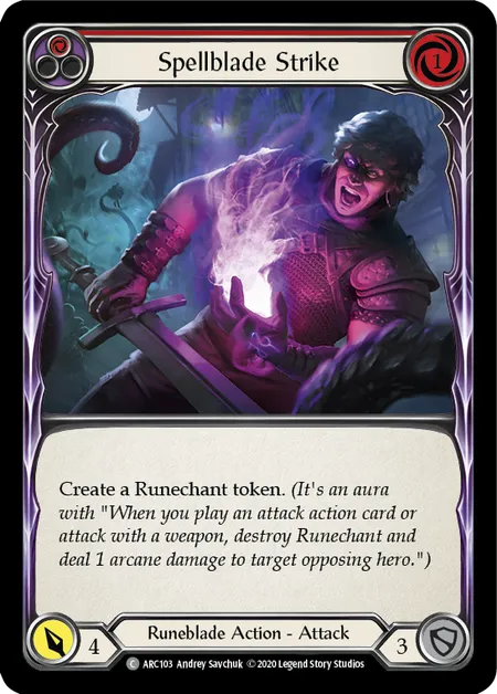 (ARC103) Flesh & Blood TCG Arcane Rising - Unlimited Single: Spellblade Strike (Red) (Regular)  Common