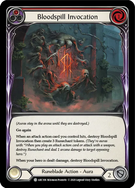 (ARC106) Flesh & Blood TCG Arcane Rising - Unlimited Single: Bloodspill Invocation (Red) (Regular)  Common