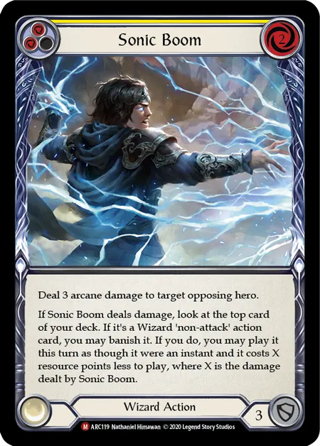 (ARC119) Flesh & Blood TCG Arcane Rising - Unlimited Single: Sonic Boom (Rainbow Foil)  Majestic