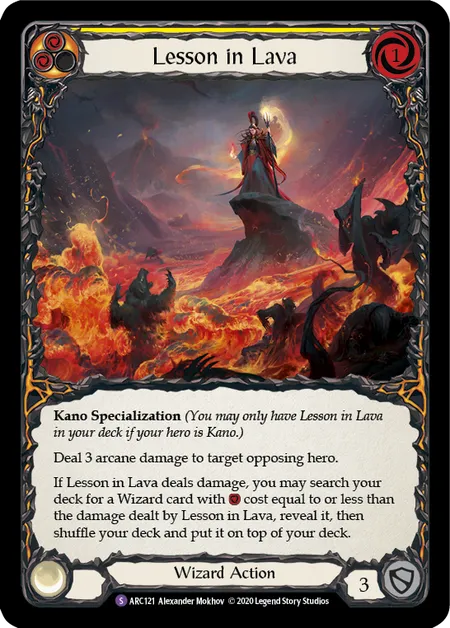 (ARC121) Flesh & Blood TCG Arcane Rising - Unlimited Single: Lesson in Lava (Rainbow Foil)  Super Rare