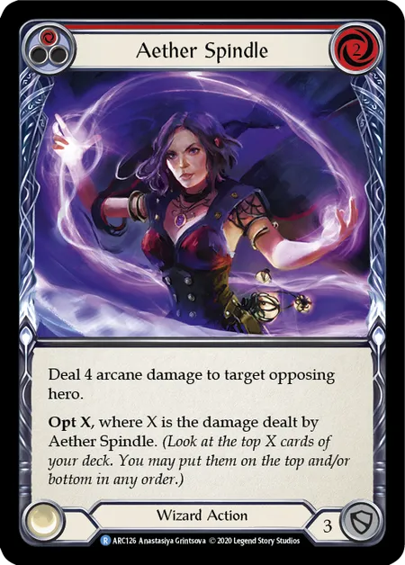 (ARC126) Flesh & Blood TCG Arcane Rising - Unlimited Single: Aether Spindle (Red) (Regular)  Rare