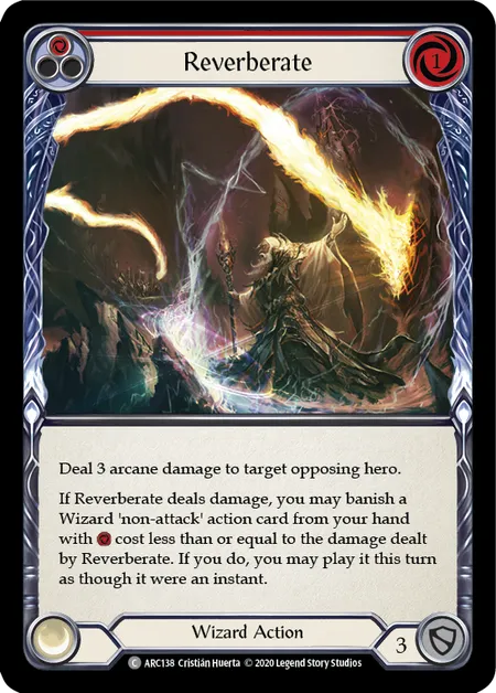 (ARC138) Flesh & Blood TCG Arcane Rising - Unlimited Single: Reverberate (Red) (Rainbow Foil)  Common