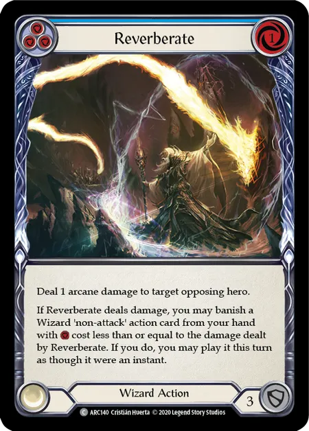 (ARC140) Flesh & Blood TCG Arcane Rising - Unlimited Single: Reverberate (Blue) (Rainbow Foil)  Common