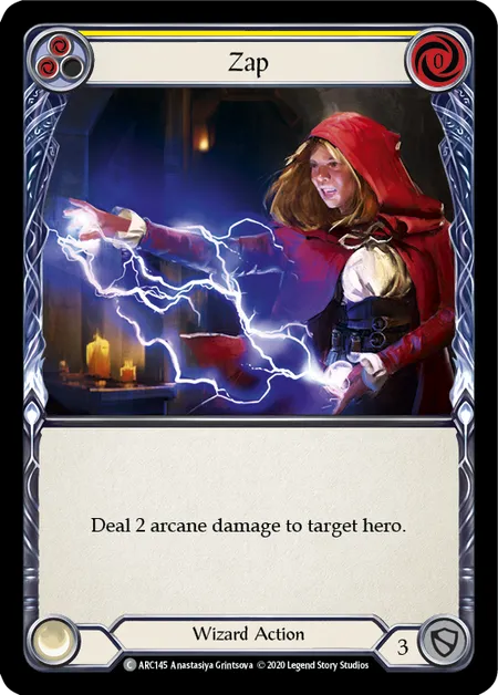 (ARC145) Flesh & Blood TCG Arcane Rising - Unlimited Single: Zap (Yellow) (Rainbow Foil)  Common