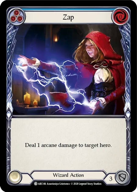 (ARC146) Flesh & Blood TCG Arcane Rising - Unlimited Single: Zap (Blue) (Rainbow Foil)  Common