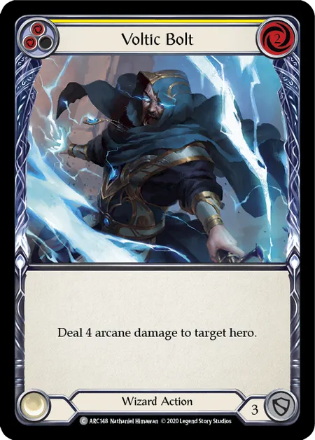 (ARC148) Flesh & Blood TCG Arcane Rising - Unlimited Single: Voltic Bolt (Yellow) (Rainbow Foil)  Common