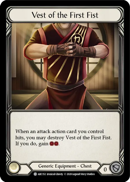 (ARC152) Flesh & Blood TCG Arcane Rising - Unlimited Single: Vest of the First Fist (Rainbow Foil)  Common