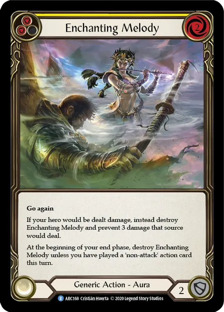 (ARC168) Flesh & Blood TCG Arcane Rising - Unlimited Single: Enchanting Melody (Yellow) (Regular)  Rare
